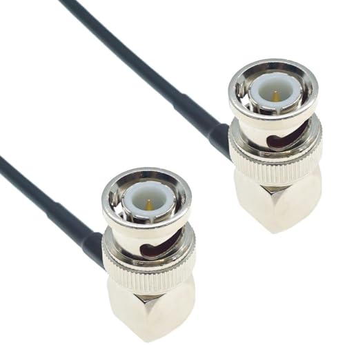 RG174�P�[�u�� BNC-BNC�v���O�W���b�N�i�b�g�R�l�N�^ ���p���� RF���� �����W�����p�[�s�O�e�[��(MALE 90 TO MALE 90,12inch 30cm)