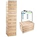 Giant Tumbling Timber Toy - 60 Extra Jumbo Wooden Blocks Floor Game for Kids and Adults, w/ Storage Crate/Game Table-No Assembly Required - Premium Pine Wood, Life Size- Grows to Over 6-feet
