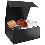Kiniu 1 Pack Black Gift Boxes with Lids - Gift Boxes for Presents - Black Gift Box with Lid - Collap