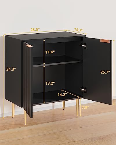 Sicotas Sideboard Buffet Storage Cabinet, Modern Accent Cabinet With Doors And Adjustable Shelf, Credenza Buffet Table Console Coffee Bar Cabinet For Kitchen Entryway Living Dining Room, Black #TOP2