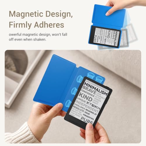 Image of CoBak Magnetic Case for XTEINK X3 eBook Reader, 3.7 inch Ultra-Lightweight PU Leather Cover(Lake Blue)