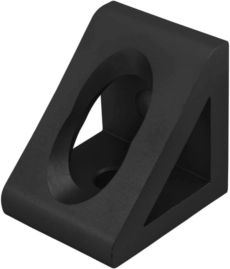 8020, 4332, 15 Series, 2 Hole Aluminum Inside Corner Gusset L Bracket for 80/20 Extruded Aluminum Extrusion Heavy Duty Angle Bracket (1, Black Anodize)
