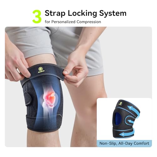 Plus Size Knee Brace with Side Stabilizers & Patella Gel Pads for Men & Women, Adjustable Knee Support for Knee Pain, Injury Recovery, Maximum Support for Running, Sports & Joint Pain Relief