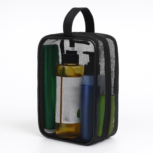KALIONE Mesh Shower Caddy Bag, Portable Toiletry Bag Travel Mesh Toiletry Quick Dry Tote Bags with