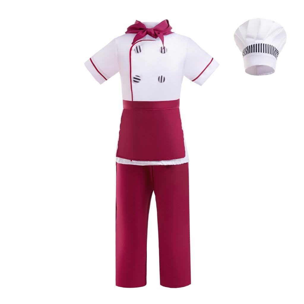 Lito Angels Kids Chef Fancy Dress Costume Set with Top and Trousers, Hat, Neckerchief and Apron, Cooking Role Play Outfit for World Book Day, Halloween and Fancy Dress, Age 9–10 Years