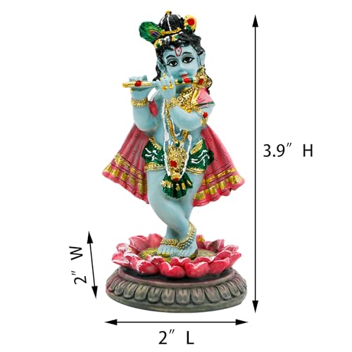 Estatua Krishna para Tablero de Auto 3.9" Polystone miniatura 6
