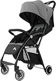 Alivio Lightweight Pushchair, Folding Baby Stroller 0-3 Years, Toddlers Travel Stroller with Mosquito Nets, Shoulder Strap, Anti-Friction & Wheels (Grey)