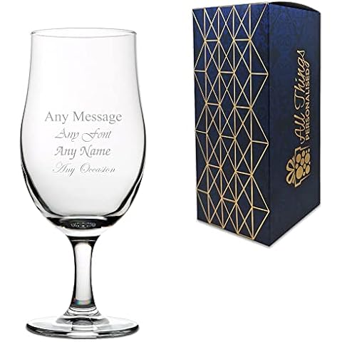 Personalised Engraved 13oz Stemmed Cider Beer Glass Cover