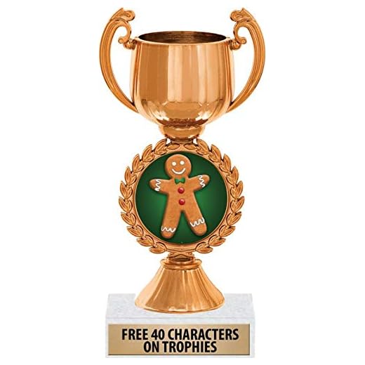 Crown Awards 6.5" Gingerbread Man Chaplet Bronze Cup Trophy, Gingerbread Man Trophies, Prime, 1 Pack