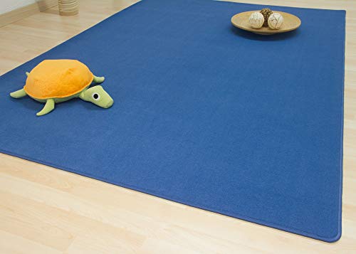 Steffensmeier Kurzflor Teppich Verona Kinderzimmer, sehr strapazierfähig und pflegeleicht, Hellblau, Größe: 140x200 cm