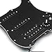 SAPHUE SSH-Coil Splitting Electric Guitar ST Style Loaded Pickguard with On/On Coil Spliting Switch Loaded Prewired Scratchplate (Black)