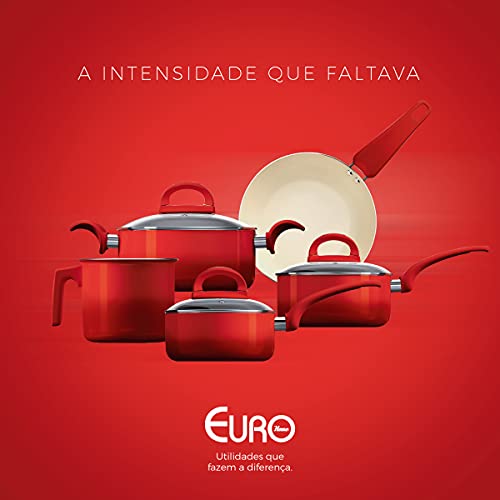 Conjunto de Panelas Intense 5 Peças de Alumínio com Revestimento Antiaderente Cerâmico, Vermelha, AI