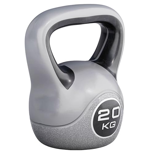 GORILLA SPORTS® Pesa Rusa - Kettlebell 2-20 kg, Revestimiento de Plástico, Antideslizante, Base...