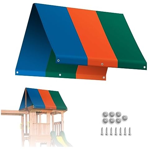 Strong Camel Replacement Swing Set Replacement Tarp for Backyard Wood Playset Swing Set -Only Backyard Playset Canopy Cover (Multicolor, 52" X 94") Cover