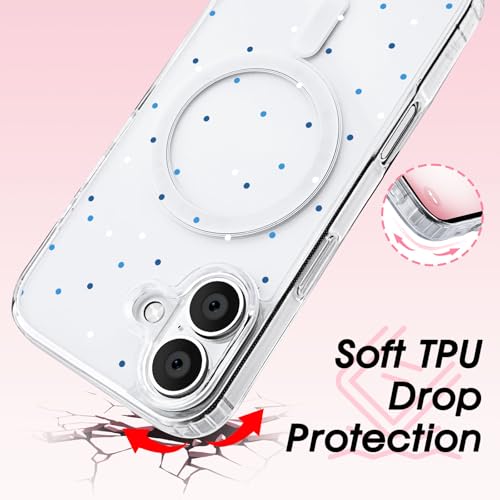 Coque iPhone 17 transparente MagSafe antichoc fine dos rigide PC bleu - 5