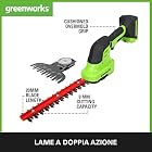 Foto di Greenworks G24SHTK2 Decespugliatore e Tagliaerba 2-in-1, Lame da 20cm per Steli e Ramoscelli Fino a 8mm, 2800spm, Lama per Erba da 15cm, Batteria 24V e Caricabatterie, Garanzia 3 Anni
