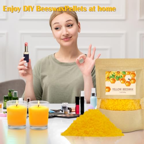 Yellow Beeswax Pellets 2LB, Organic Beeswax, Beeswax for Candle Making, Body, Skin Care DIY, Lip Balm and Soap Making Supplies(32oZ) - Image 3