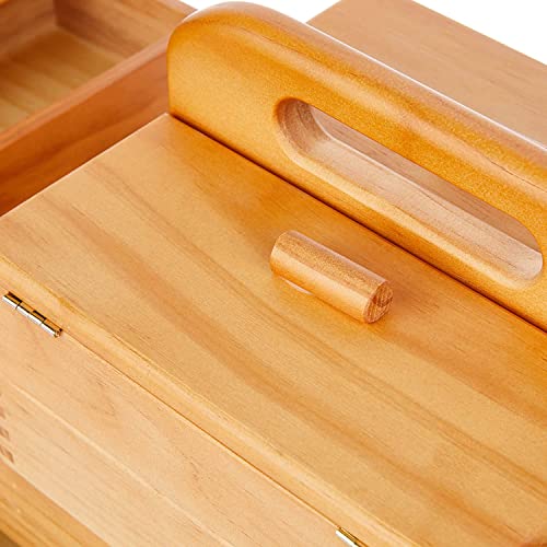 Hobby Gift Wooden Cantilever Sewing Crafting Hobby Storage Box, Wood, Assorted, 23.5 X 45 X 32 Cm #TOP7