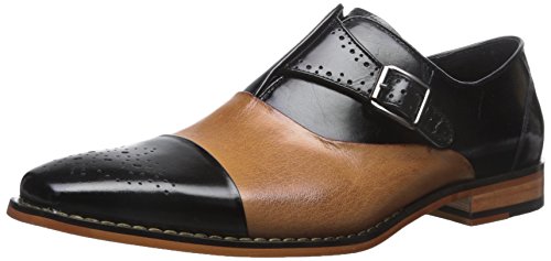 Stacy Adams Men's Tipton Monk Strap, Black Tan, 10.5 M US