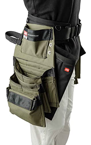 Diamondback Denali 2.0 Tool Belt System, Left Handed, Black, Large - Includes 6″ Diamondback Belt, Hammer & Flat Bar Holsters - Perfect for Carpenters, Framers & Remodelers - Versatile Tool Belts