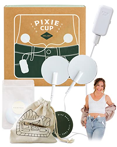 Pixie Menstrual Pain Relief - Best PMS Relief Simulator Device with TENS Technology - Guaranteed Discreet - No One Can See You Wear It - Stops Severe Period Cramps - Alternative to Heating Pads