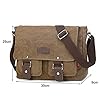 XFLYP Sac à Bandoulière en Toile pour Hommes, Sac Multifonctionnel avec Bandoulière Réglable, pour Besaces, Sac d’Ecole, Travail ou Vie Scolaire, 30 * 25 * 9cm, Brun #5