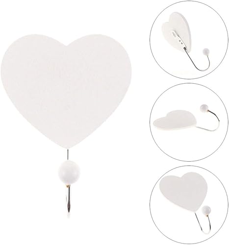 Miniatura 9 de BESPORTBLE 2 ganchos de pared en forma de corazón, ganchos para colgar en la pared, perchero, armario, gancho para puerta, organizador para el