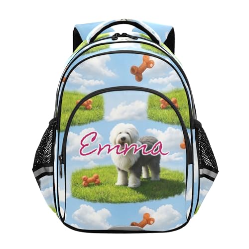 Sac à dos d'école léger anti mal de dos motif chien mignon blanc