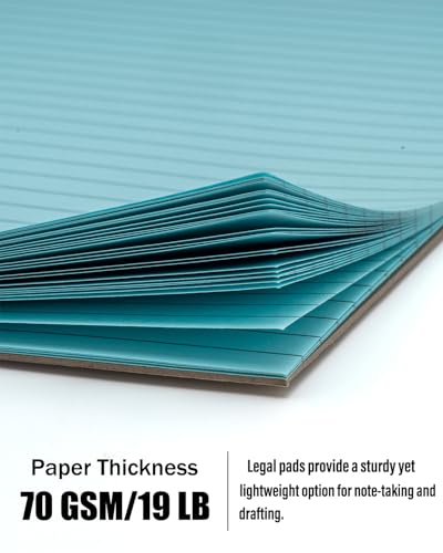 Magecubiku Blocos legais coloridos 21,5 x 28 cm, pacote com 8, 70 g/m2/8,6 kg, arco-íris, pautado, a