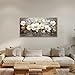 FUHAIHUA Wood Framed Canvas Wall Art For Living Room Wall Decor For Bedroom Office Wall Decoration White Flower Painting Farmhouse Pictures Artwork Room Aesthetic Home Decor 20x40 In