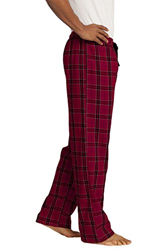 District Men's Young Flannel Plaid Pant S New Red3
