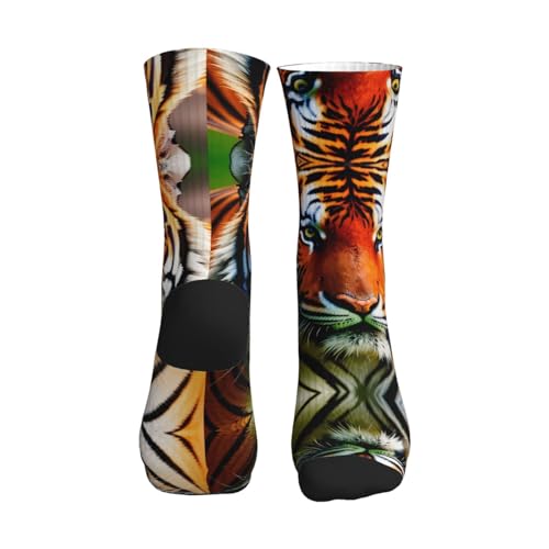 Tiger Stripes Orange Pattern Crew Socks Moisture Wicking Sport Socks Breathable Training Athletic Socks Unisex2