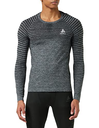 Odlo Herren Essential sømløs Langarm Laufshirt, Grey Melange, XL EU