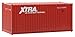 Walthers SceneMaster HO Scale Model of Xtra Leasing Intermodal XKTZ (red, White) 20' Corrugated Container with Flat Panel