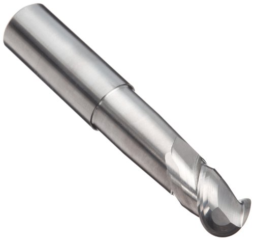 Image of YG-1 E5974 Carbide Ball Nose End Mill, Uncoated (Bright) Finish, 50 Deg Helix, 2 Flutes, 4 inch Overall Length, 0.75 inch Cutting Diameter, 0.75 inch Shank Diameter