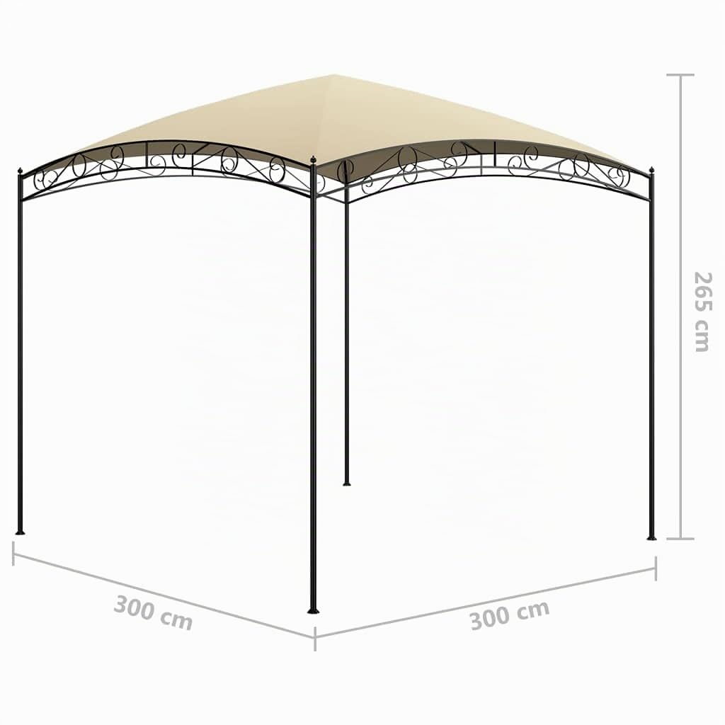 vidaXL Belvédère 3x3x2,65 m Crème 180 g/m²