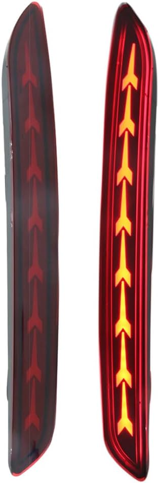 Rear Bumper Reflector Tail Lights Red Lens, 2023-2024 Compatible with Honda Accord, Turn Signal Daytime Running Brake Stop Lamps 3 in 1