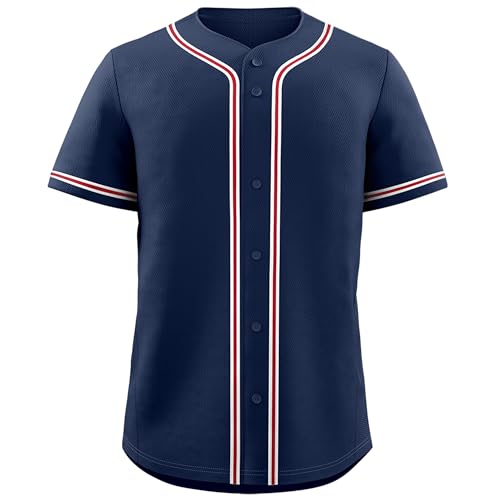 KXK Men Plain Baseball Jersey for Women Adult Blank Personalized