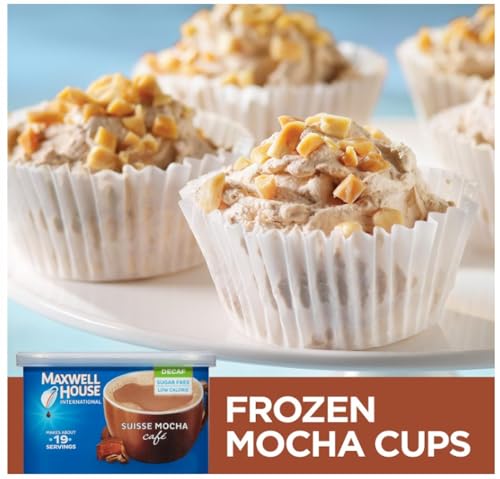 Maxwell House International Sugar-Free Decaf Suisse Mocha Beverage Mix, 4 oz Tub, 4 Pack, 2 Packages (4 Tubs)