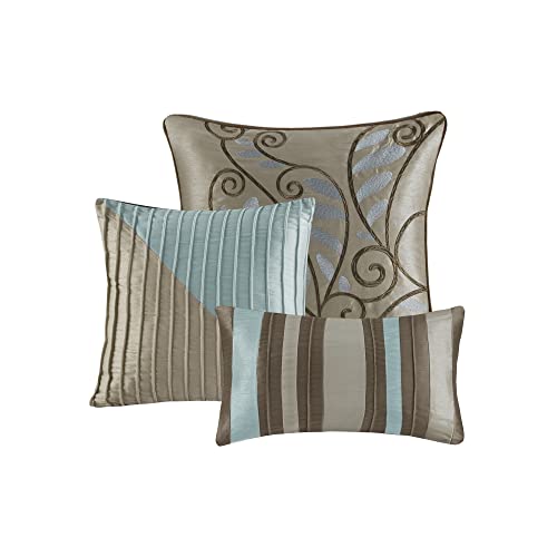 Madison Park MP10-042 Amherst Faux Silk Comforter Set-Casual Contemporary Design All Season Down Alternative Bedding thumb #12