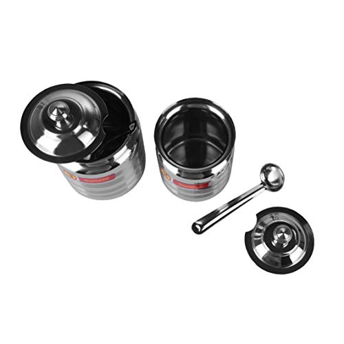 Sumeet Stainless Steel Oil And Ghee Pot Set - No. 2 350Ml - 6.5Cm Dia - No.3-500Ml - 7.5Cm Dia #TOP4