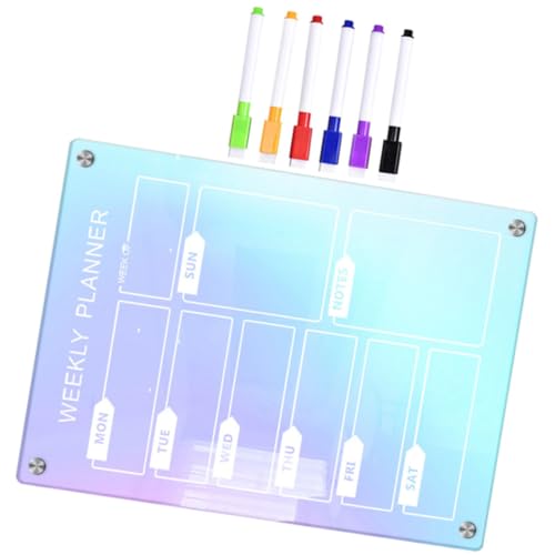 AUTSUPPL Magnetic Acrylic Memo Board 7pcs Set Small Dry Erase Message Board with Pen for Refrigerator Daily Planner Office and Home Organization
