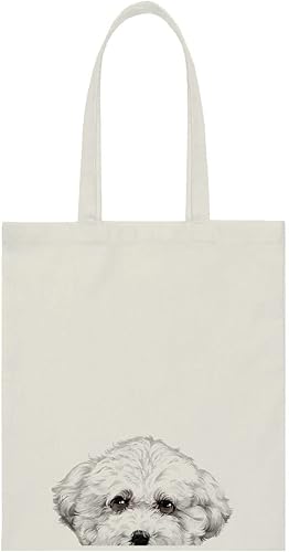 Vista 73 de WIRESTER Bolsa de lona para mujeres y niñas, bolsa de playa, comestibles y viajes, lindo perro
