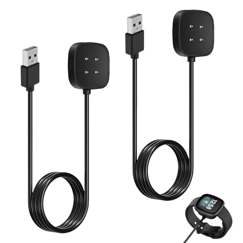 Ksywydu 2 Pièces Chargeur Magnétique Compatible avec Fitbit Versa 3/Versa 4/Sense 2/Sense, Câble USB de Chargement Remplaçant, Station de Charge Rapide...
