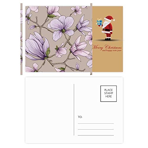 Cartes postales violettes Père Noël pour décorer vos tables de réveillon