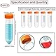 HUAZIZ 20 Stück Konische Zentrifugenröhren, 50ml Polypropylen Abgestuft Konische Zentrifugenröhrchen mit Orange Schraubverschluss, Conical Centrifuge Tubes