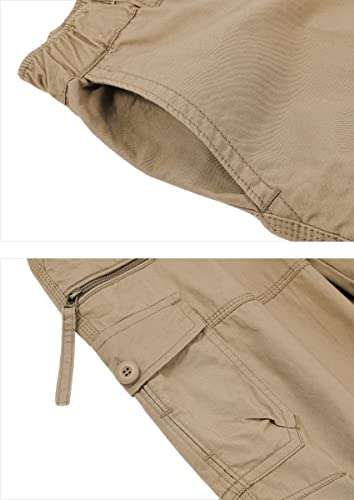 Eutropoon Men's Casual Elastic Cargo Shorts Relaxed Fit Below Knee 3/4 Long Shorts With Multi-Pockets #TOP4