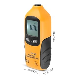 Microwave Detector, Digital LCD Display Microwave Leak Detector, Built in Alarm Function, HT-M2 EMF Meter for Home Microwave Oven Testing （Battery Not Included