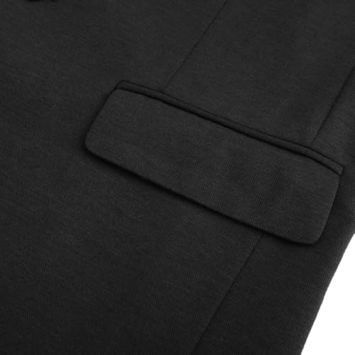 Allthemen Herren Sakko Baumwolle Blazer Sportlich Stretch Anzugjacke Slim Fit Business Jacke Leicht Freizeit Schwarz L