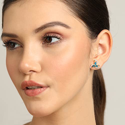 Image of CLARA 925 Sterling Silver Melba Pendant Earring Chain Jewellery Set | Gold Rhodium Plated, Swiss Zirconia | Gift for Women & Girls